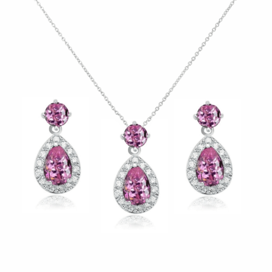 Crystal Drop Necklace Set – 6017