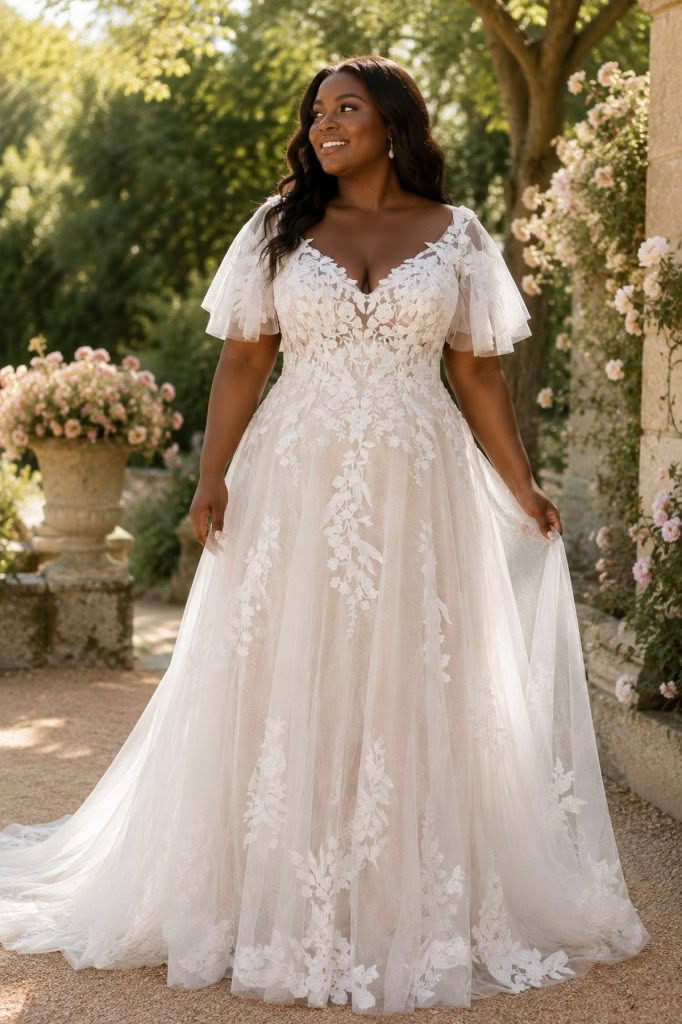 Browse curve-enhancing wedding dresses